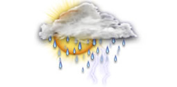 Wolkig, Gewitter mit mäßigen Schauern